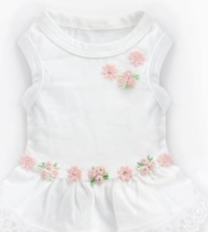 Daisy Trio Dress in White and Pink